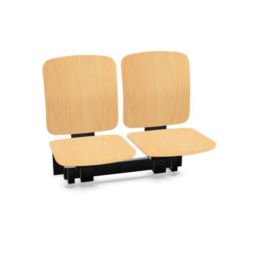 Kusch + Co V-Care Fold 2-Seater Plywood Bench Fixed To Wall