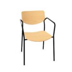 Kusch + Co Smile Plywood 4-Leg Chair With Armrests
