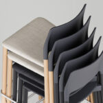 Kusch + Co Arn 4-Leg Wooden Frame Bar Stool detail view