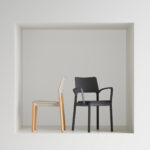 Kusch + Co Arn 4-Leg Frame Chair Upholstered Seat three-quarter view