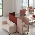 Kusch + Co Creva Wall Mobile Room Divider angled view