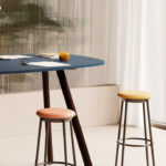 Kusch + Co Creva Stool 4-Leg Beech Wood Backless Stool perspective view