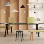 Kusch + Co Creva Upholstered 4-Leg Stool side view