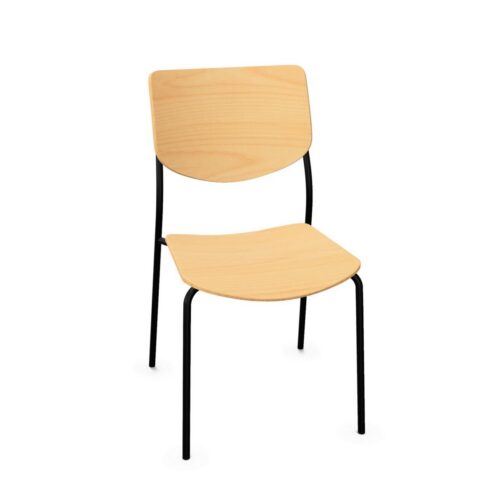 Kusch + Co Smile Plywood Chair 4-Leg Frame High Back