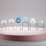 Nowy Styl Tauko Hocker Stool Wooden Shell Sled Metal Frame