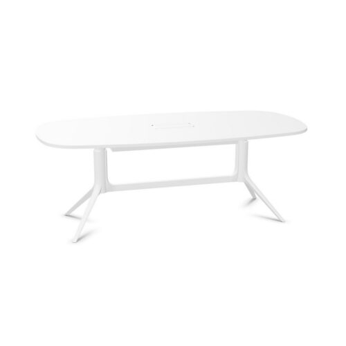 ICF Notable Meeting Barrel-Shaped Electrified Conference Table