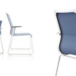 ICF Stick Skid With Armrests Mesh Conference Chair product view