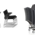 ICF Skid Base With Armrests Upholstered Conference Chair detail view