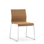 ICF Stick Skid With Armrests Mesh Conference Chair front view