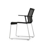 ICF Stick Skid With Armrests Mesh Conference Chair rear view