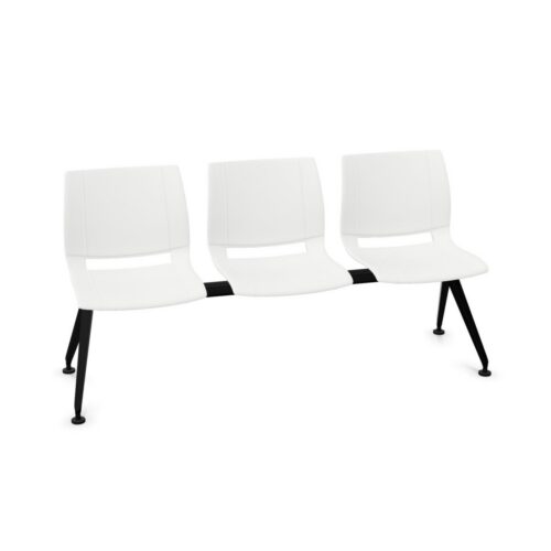Kusch + Co Uni Verso Bench-3 Plastic Back 4-Leg Decorative Cut-Out Beam Seating