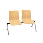Kusch + Co Trio Bench-2 Wooden Uph Back 2-Seater Upholstered 4-Leg Beam Seating