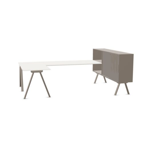 Gaber Workstation 2027 SX L 240 Melamine Cabinets Corner Desk Wraparound
