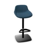 Kusch + Co Lupino Hocker One-Column HB-Uph Back Pedestal Upholstered Bar Stool
