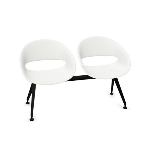 Kusch + Co Volpino Bench-2 Plastic Back 4-Leg Decorative Cut-Out Beam Seating
