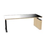 Bralco Executive Glass Top Bridge Desk