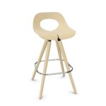 Nowy Styl Tauko Hocker 4-Leg Lwm Frame Wooden Uph Back Low Backrest Bar Stool