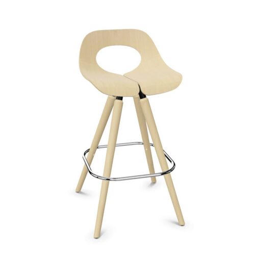 Nowy Styl Tauko Hocker 4-Leg Lwm Frame Wooden Uph Back Low Backrest Bar Stool