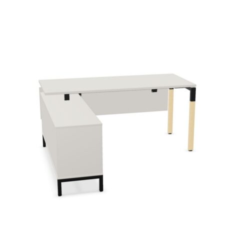 Nowy Styl CS5040 Desk I-Leg Lwm Sbd PN Plus L-Shaped Desk With Pedestal