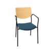 Kusch + Co Smile Stationary Chair 4-Leg Stb Arm Lgm Frame HB-Wooden Back Uph