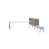Gaber Workstation 2027 SX 240 With Bench Melamine Cabinets Bench Desk With