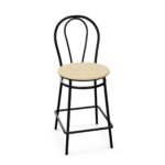 Nowy Styl Tulipan Hocker 78 Wood 4-Leg Metal Backrest Bar Stool