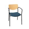 Kusch + Co Smile 4-Leg Stb Arm Lgm Frame LB-Wooden Back Uph Seat Four-Leg With