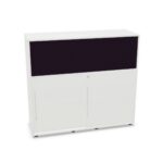 Frezza Sliding-Door Cabinet Upholstered Open Cabinet
