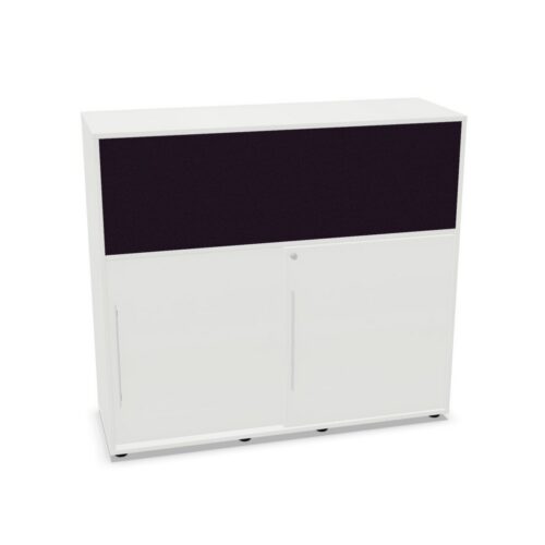 Frezza Sliding-Door Cabinet Upholstered Open Cabinet