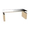 Bralco Fixed-Height Glass Top Desk