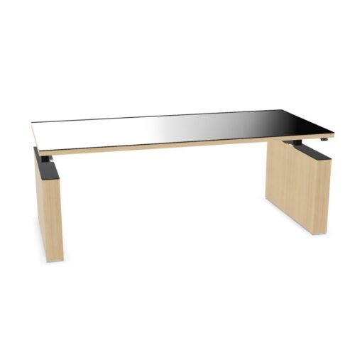 Bralco Fixed-Height Glass Top Desk
