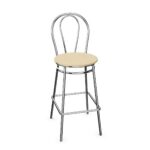 Nowy Styl Tulipan Hocker CR Wood 4-Leg Metal Backrest Bar Stool
