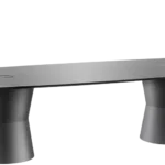 Gaber Nidaba Table Special Laminated Top D 140 Technopolymer Base Round round laminated table with black technopolymer base