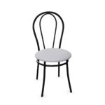 Nowy Styl Tulipan Stationary Chair 4-Leg Frame Metal Back Upholstered Seat