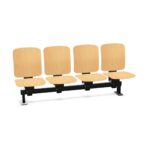 Kusch + Co V-Care Beam Seating 4U MF W 4-Seat Floor-Fixed Plywood Beam Seating