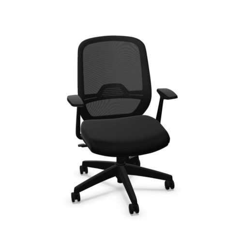 Nowy Styl Zef Swivel Chair Mesh Back With Armrests Upholstered Office Chair