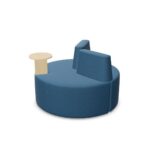 Nowy Styl Tri Ply Pouffe Round Freestanding Two Backrests Pouffe