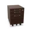 Bralco Mobile Three-Drawer Pedestal Wood Doors Pedestal Cabinet