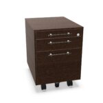 Bralco Mobile Three-Drawer Pedestal Wood Doors Pedestal Cabinet