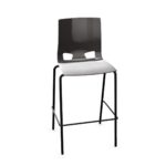 Nowy Styl Fondo Hocker 4-Leg Frame Plastic Back Shell Footrest Bar Stool
