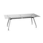 ICF Unitable Desk Fixed-Height Glass Top Desk