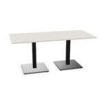 Nowy Styl Xio Table Two-Column Two-Plate Base Fixed Height Rectangular Top