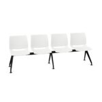 Kusch + Co Uni Verso Bench-4 Plastic Back 4-Seat Decorative Cut-Out Beam Seating