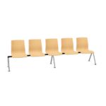Kusch + Co Trio Bench-5 Wooden Uph Back 5-Seat Upholstered Beam Seating Bench