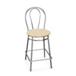 Nowy Styl Tulipan Hocker 78 Wood CR 4-Leg Metal Backrest Bar Stool