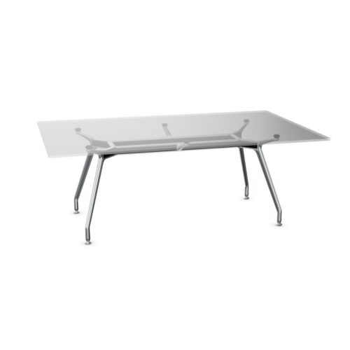 ICF Unitable Rectangular Clear Glass Conference Table