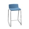 Gaber Jubel B Stool Uph Tube Sled Height 66 Low Backrest Upholstered Bar Stool