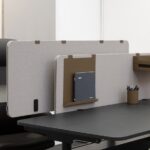 Bralco Height-Adjustable Melamine Panel Desk Screen