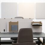 Bralco Height-Adjustable Melamine Panel Desk Screen