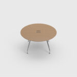 ICF Unitable Meeting Table Barrel-Shaped Conference Table UniTable meeting table arrangement on grey background
